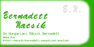 bernadett macsik business card